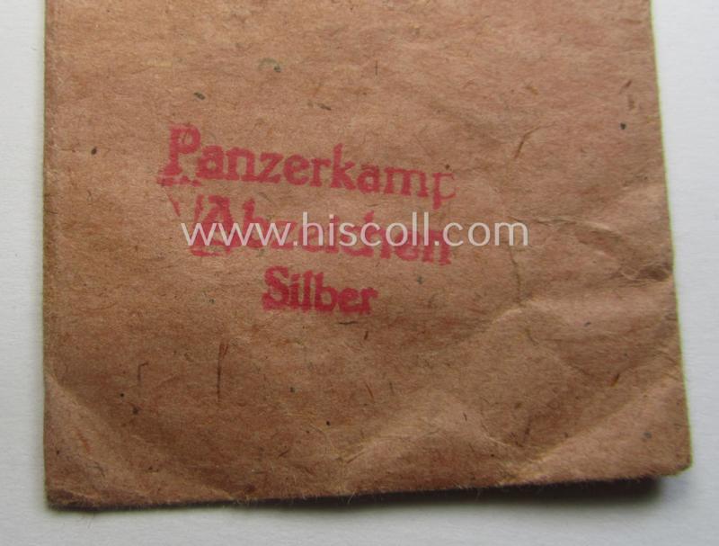 WH (Heeres- ie. Waffen-SS), typical 'Zellstoff'-based (albeit non-maker-marked!) medal-pouch as was intended for a: 'Panzerkampf-Abzeichen in Silber' (or: silver-class PAB)