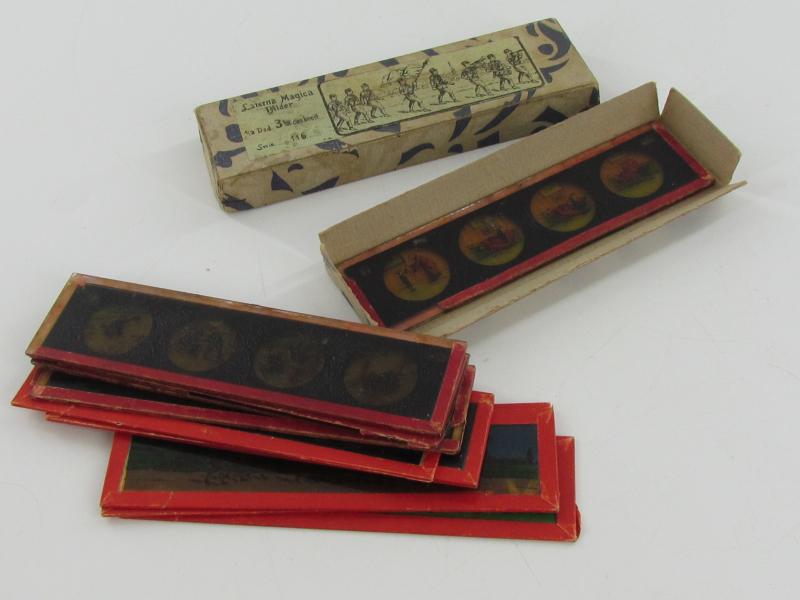 Magic Lantern ( Laterna Magica ) Glass Plates In Original Box