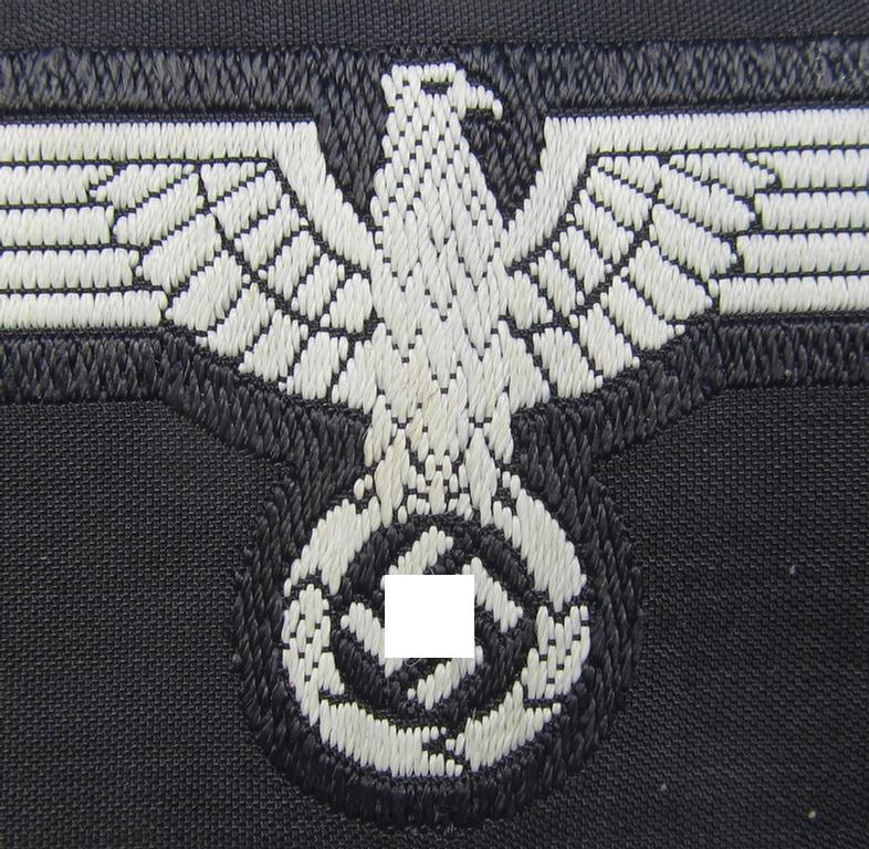 Superb, mid- (ie. later-) war-pattern 'Waffen-SS'-type so-called: 'BeVo'-pattern, EM- (ie. NCO-) type side-cap eagle that comes in a never used- (ie. unconfectioned and/or  'virtually mint- ie. unissued'-), condition