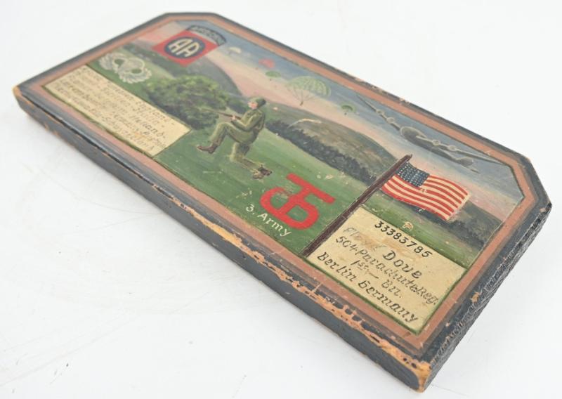 US WW2 82nd Airborne Division 504th Parachute Infantry Regiment Wooden Painted Sign