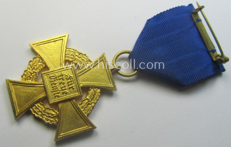 'Treuedienst Ehrenzeichen 1. Klasse' (or: golden-class, civil loyal-service-medal as was intended for 40 yrs. of loyal service) being a nicely preserved and non-marked specimen