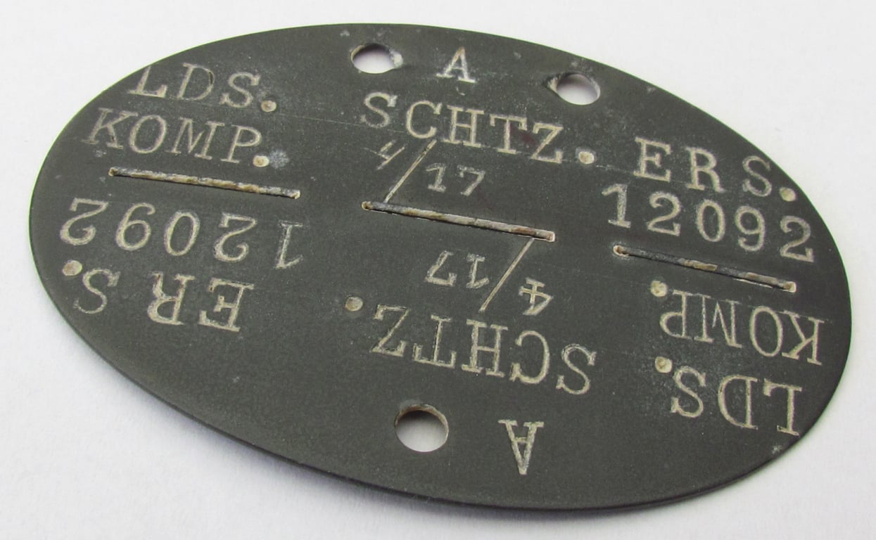 Erkennungsmarke ( EKM ) “L.D.S. Schtz. Ers. Kp. 4/17