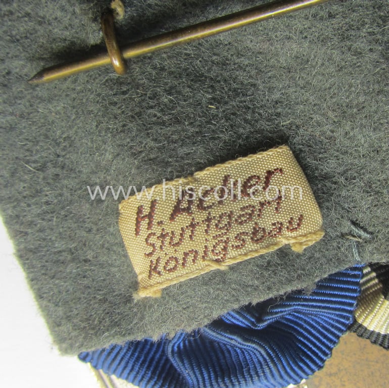 Unusual, 3-pieced 'WWI'- (ie. TR-) related medal-bar (ie. 'Ordenspange') resp. depicting a: 'KvK II. Klasse ohne Schwn.', a: 'FKK 1914-18 mit Schwn.' and a: 'Treuedienst Ehrenzeichen 2. Kl.'