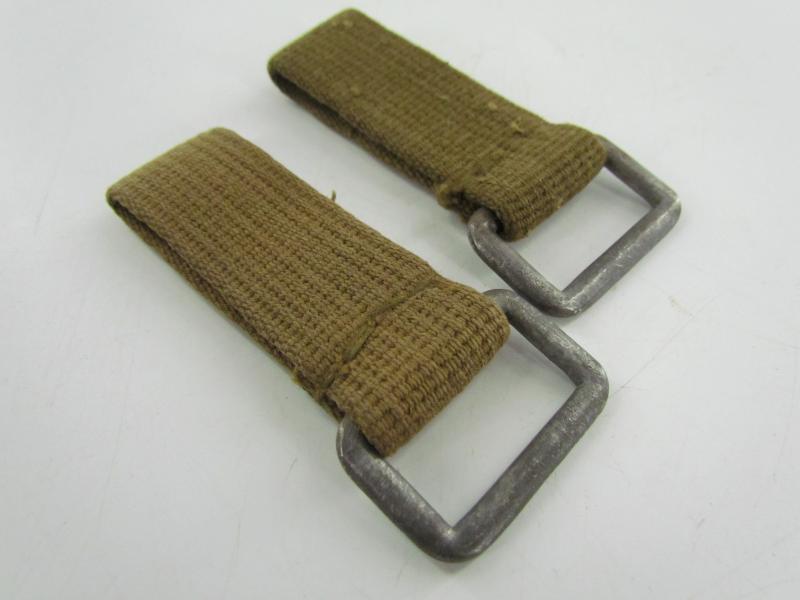 2 x Wehrmacht tropical ‘Afrikakorps’ D-ring in webbing