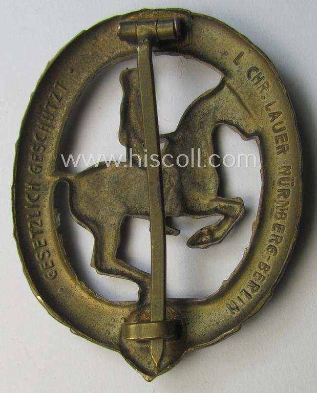 Attractive - and actually fairly scarcely encountered! - so-called: 'Deutsches Reiterabzeichen der 3. Klasse (ie. 'in Bronze') being a maker- (ie. 'L.Chr. Lauer'-) marked example that comes in a moderately worn condition