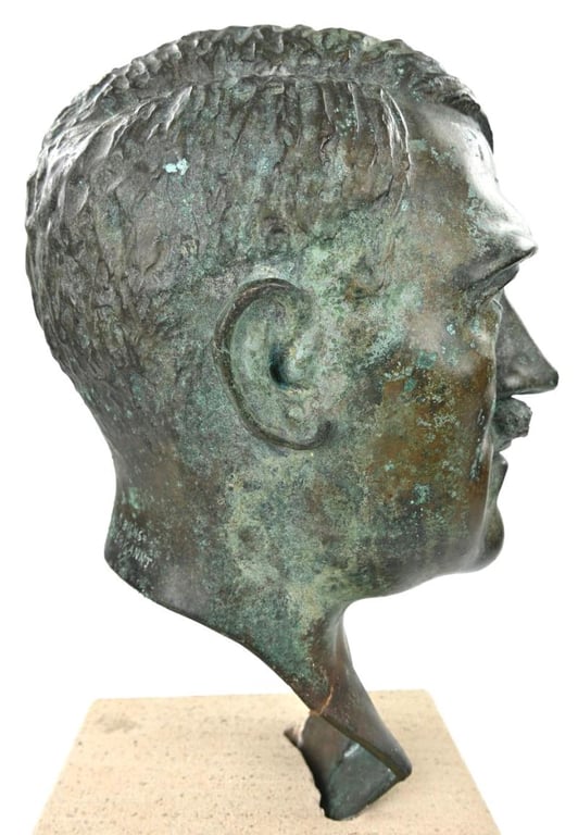 German Third Reich Period Adolf Hitler Bronze Buste
