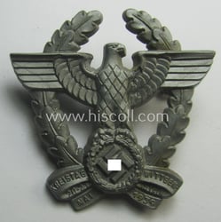 Neat, commemorative- and/or resin-based, greyish-silver-coloured - N.S.D.A.P.-related 'tinnie'...
