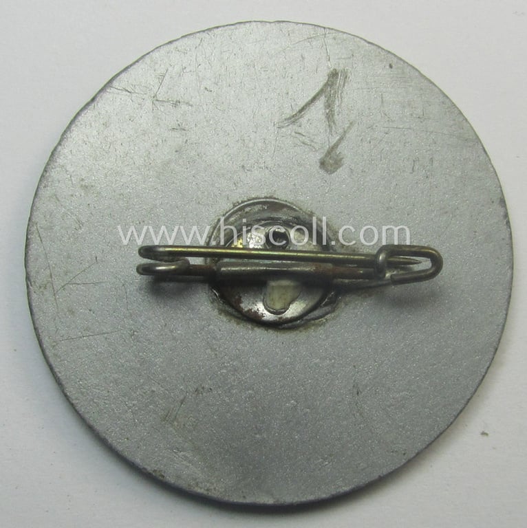 Commemorative, resin-based N.S.D.A.P.-related 'tinnie' being a non-maker-marked example depicting a: 'Reichsadler'-device, illustration of a bridge and text: 'Krefeld-Uerdingen - Adolf Hitler Rheinbrücke - 1936'