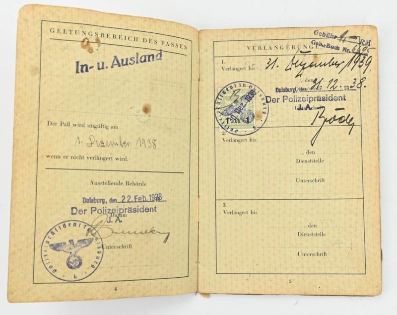German Third Reich Travel Pass 'Rhein Schipper'