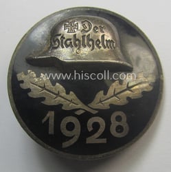 Enamelled lapel-pin: 'Der Stahlhelm' - Bund der Frontsoldaten...