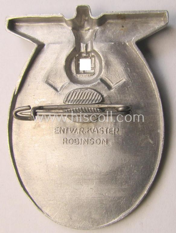 Commemorative, so-called: N.S.D.A.P.-related 'tinnie' (ie. 'Tagungs- o. Veranstaltungsabzeichen') being a maker- (ie. 'Entw. R. Kastner - Robinson'-) marked example showing the text: 'Gau.Thing - Koblenz-Trier - 22.-23. Juni 1935'