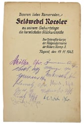 German WH Feldgendarmerie Birthday Card