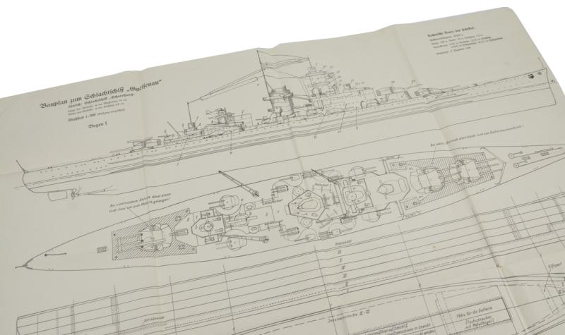 German Woodworkers Scale Plan 'Battleship Gneisenau'