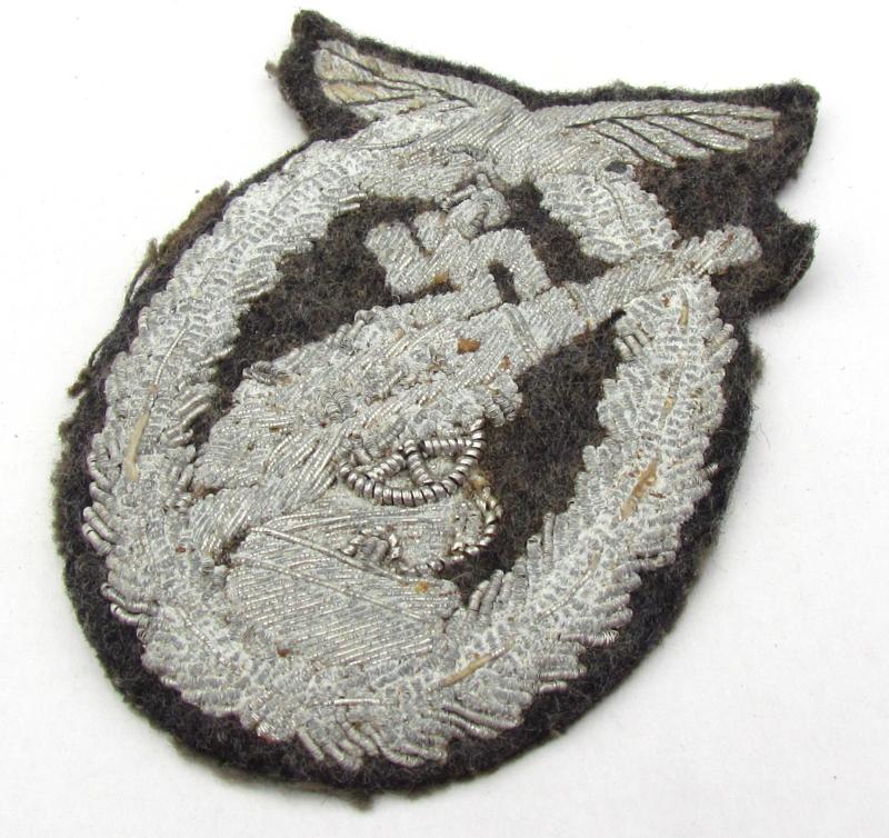 Rare Original Luftwaffe Flak Badge – Bullion Cloth Version