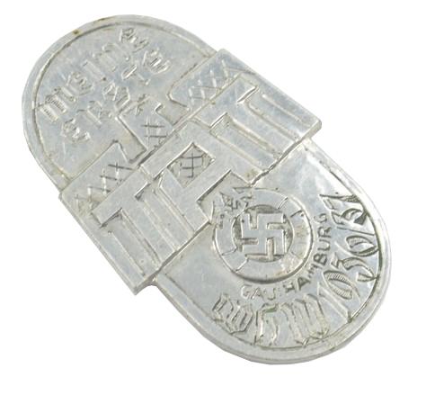German WHW Badge Gau Hamburg 1936/37