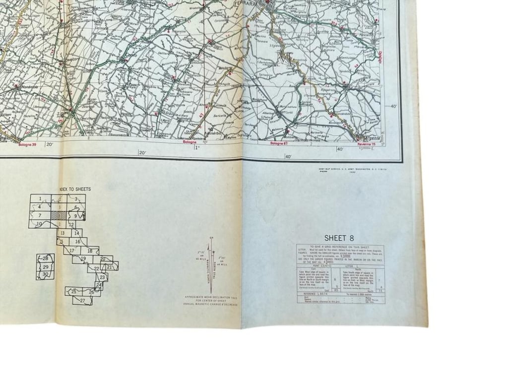 US WWII Road Map for the Italian Campaign ( Sheet nr 8 )