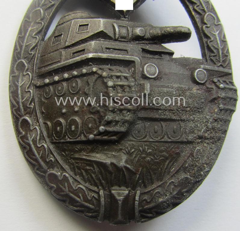 'Panzerkampfabz. in Bronze' (or: bronze-class panzer assault-badge or PAB) being a zinc- (ie. 'Feinzink'-) version (having a so-called: 'horizontal'-catch-set-up) as was procuced by the: 'Steinhauer u. Lück' (ie. 'S.& L.') company