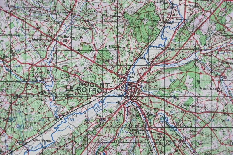 British WW2 Mapcard of Nogent-Le-Routrou, Mortagne France