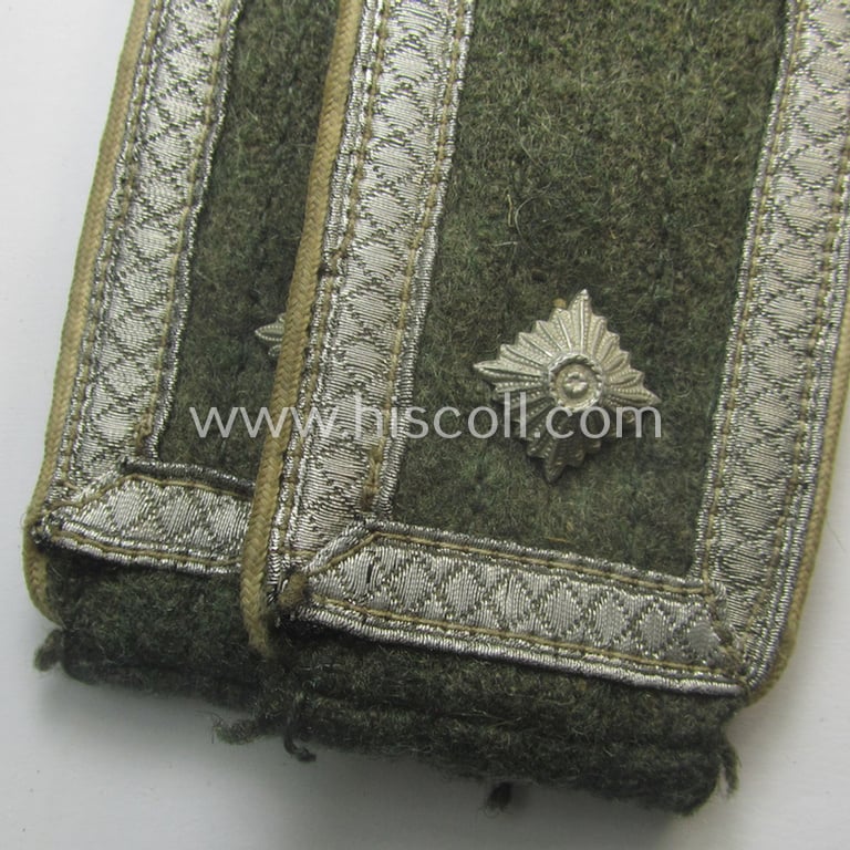 Moderately used pair of typical later-war-period- (ie. 'M44'-pattern) WH (Heeres) NCO-type shoulderstraps as was intended for usage by a: 'Feldwebel eines Infanterie-Rgts.'