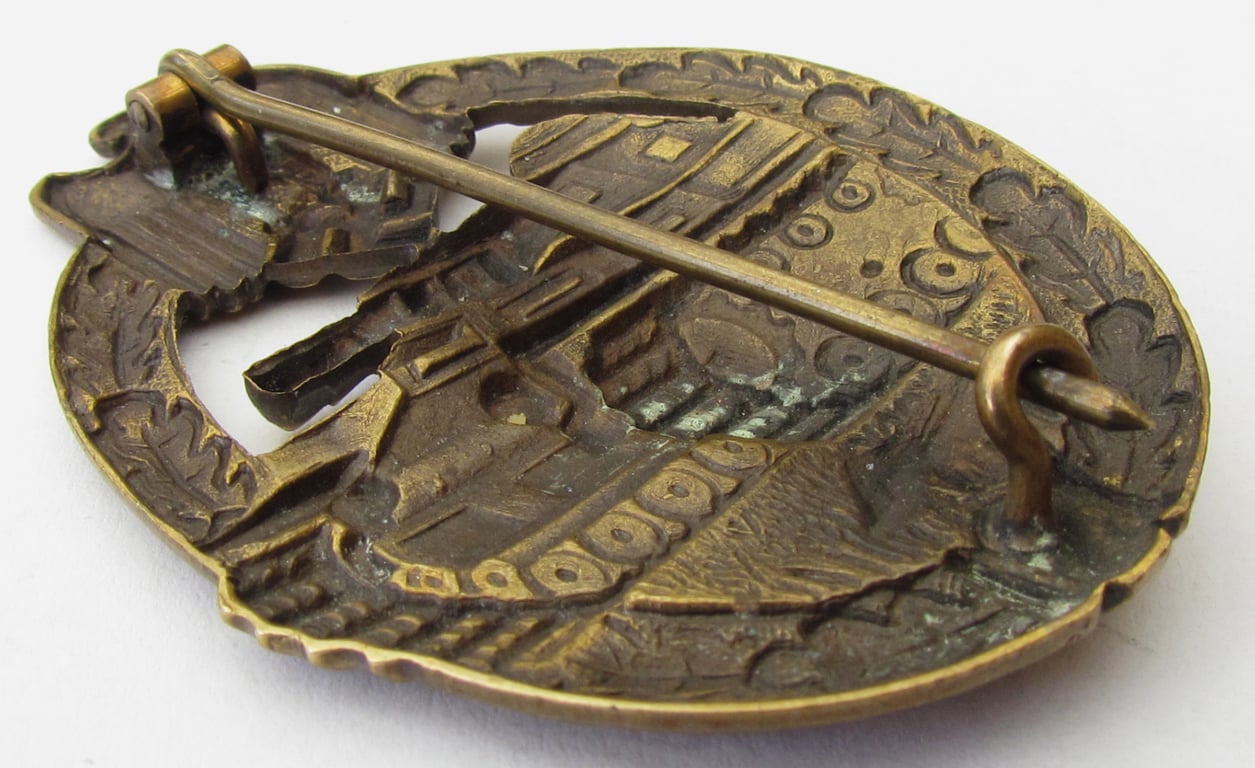 Panzer assault badge in bronze by Karl Wurster