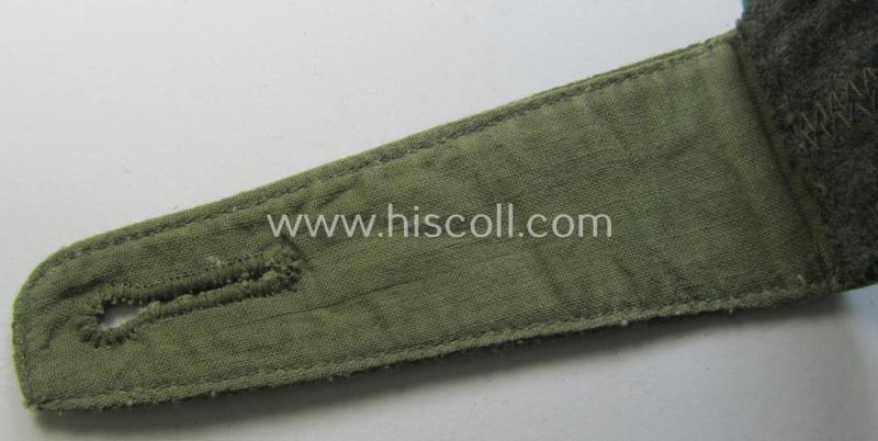 Superb - albeit regrettably single but nevertheless very rarely encountered! - WH (Heeres) 'tropical' (ie. truly 'DAK'-related!) NCO-type shoulderstrap as was intended for an: 'Unteroffizier der Panzer-Grenadier-Truppen'