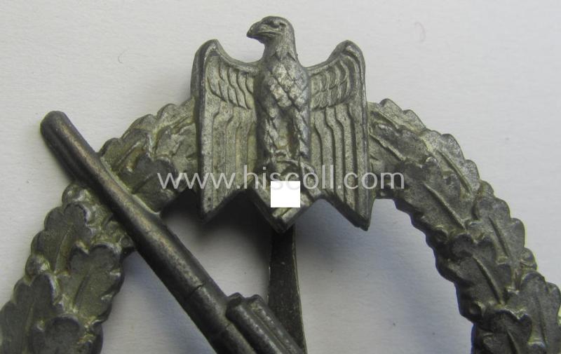 WH (Kriegsmarine) 'Marine-Artillerie-Abzeichen' being a typical zinc- (ie. 'Feinzink'-) based example by the desirable maker- (ie. 'Hersteller') 'C.E. Juncker - Berlin'