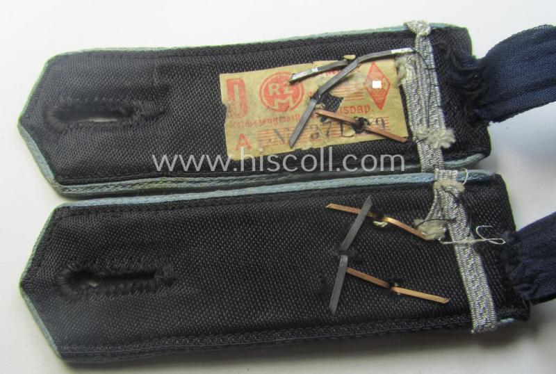 Moderately used pair of: 'Flieger-HJ' (ie. flight 'Hitlerjugend'-) shoulderstraps as was intended for usage by an: 'HJ-Obergefolgschatsführer' who was attached to the: 'Bann 255' (Bann 255 = 'Bann Helmstedt')