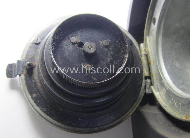 Attractive, bluish-grey-coloured WH-duty-clock (ie. 'WH Stationsuhr für Funker u. Diensträume') being a nicely preserved, 3-digit- (ie.'CXH'-) marked and/or '1944'-dated example that comes in a fully untouched albeit non-running, condition