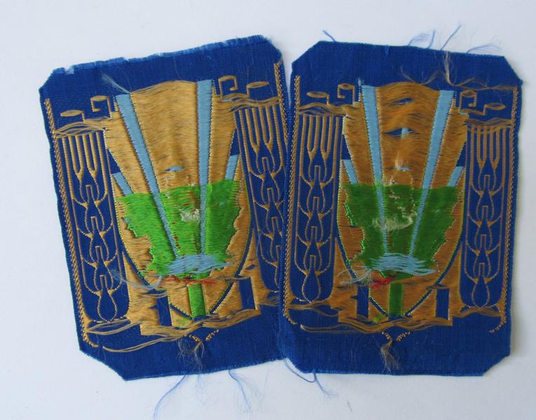 Nice - and scarcely encountered! - French WWII-period (ie. 'Vichy'-era) colourfull shield as intended for members of the youth-movement named: 'Chantiers de la Jeunesse' - very nice (ie. virtually mint-/unissued!) condition!