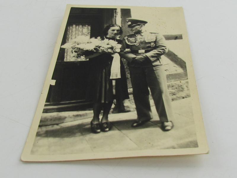 2x Portrait Photo of a Wehrmacht Soldier with his Wife