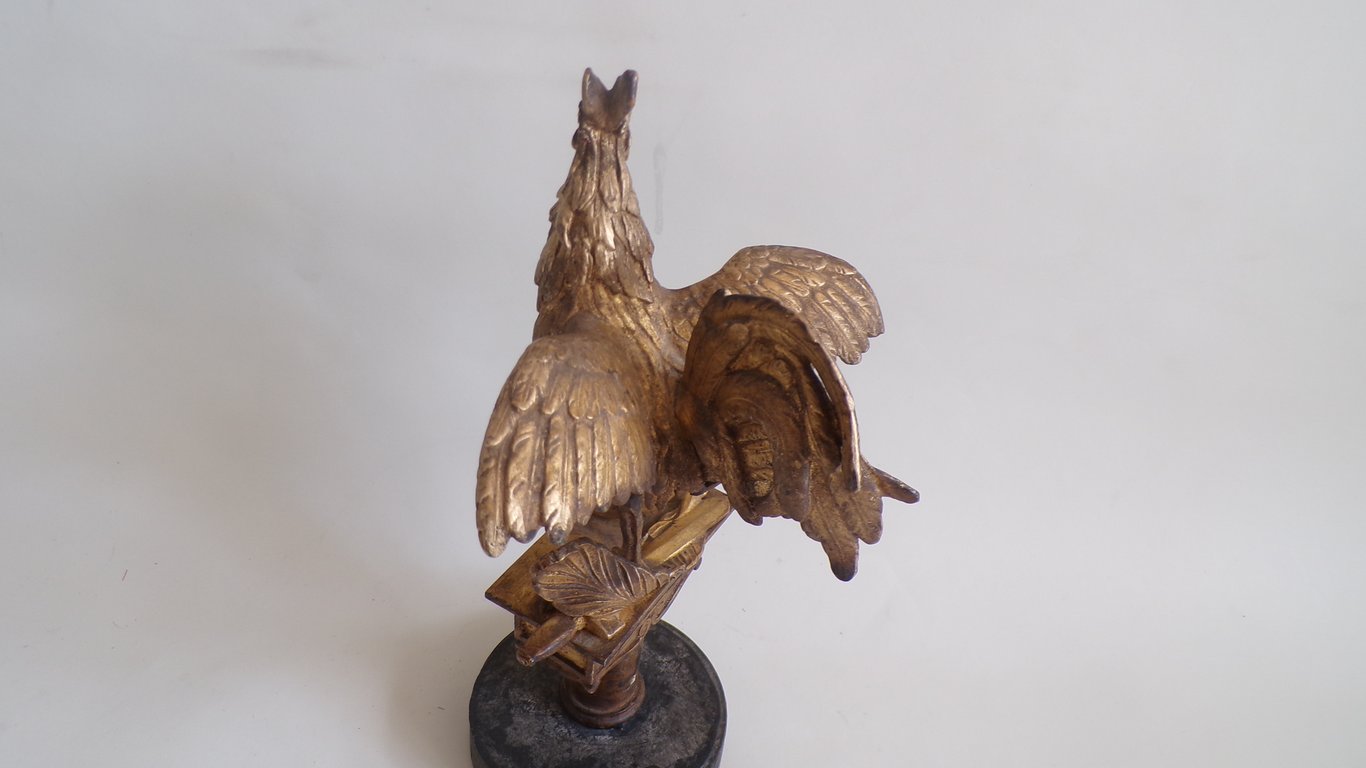 1830-1848 Louis-Philippe Gilded Rooster Flag Finial