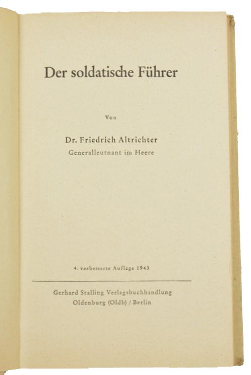 German WH Book 'Der soldatische Führer'