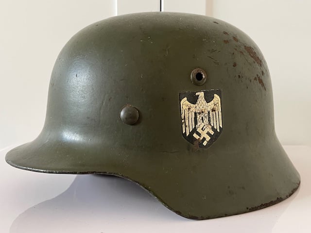 WWII GERMAN M35 DOUBLE DECAL COMBAT STEEL HELMET