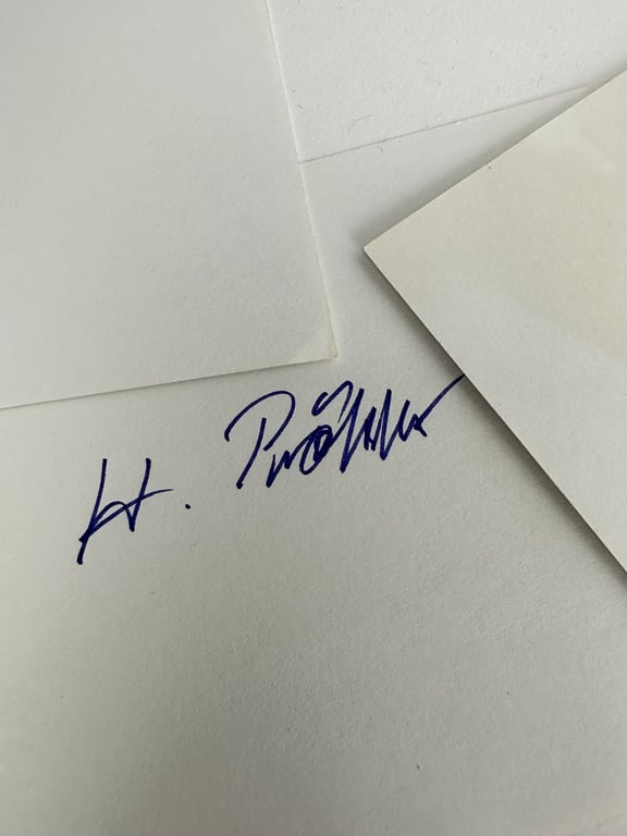 Lot German post-war original signatures of unknown German officers 8 pices