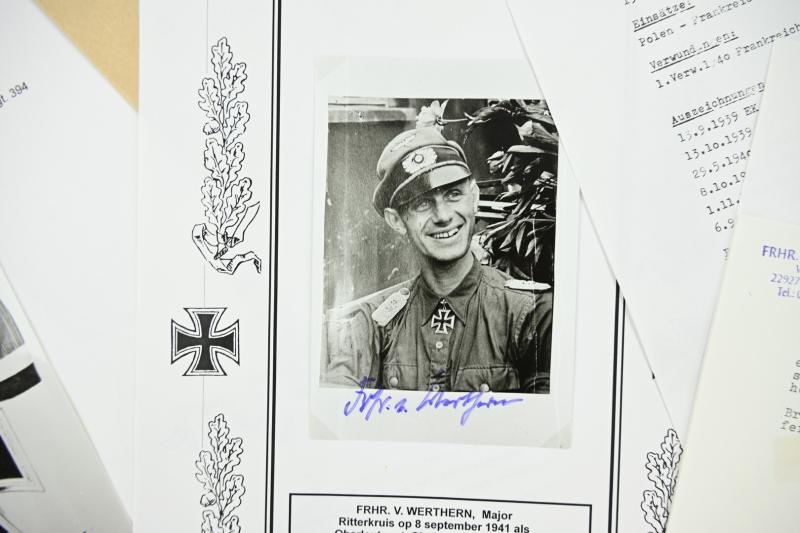 Signature of Wehrmacht Heer KC  Recipient 'Thilo Freiherr von Werthern '