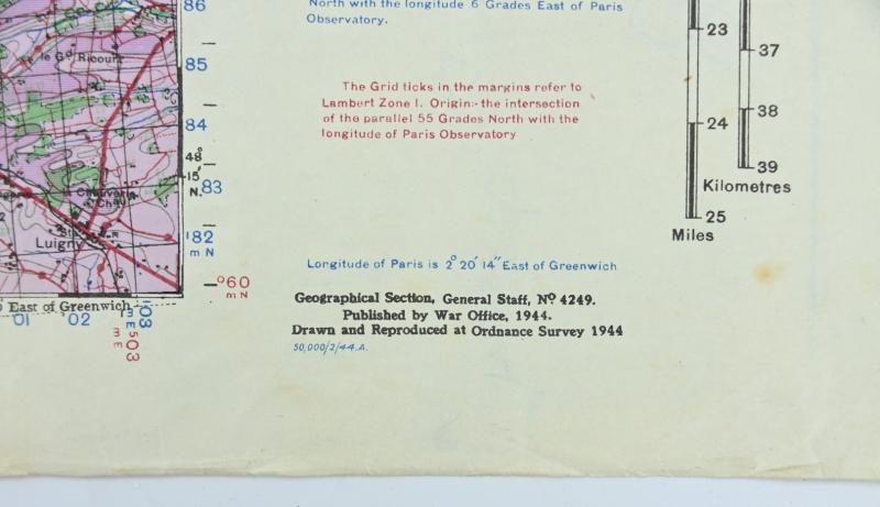 British WW2 Mapcard of Nogent-Le-Routrou, Mortagne France