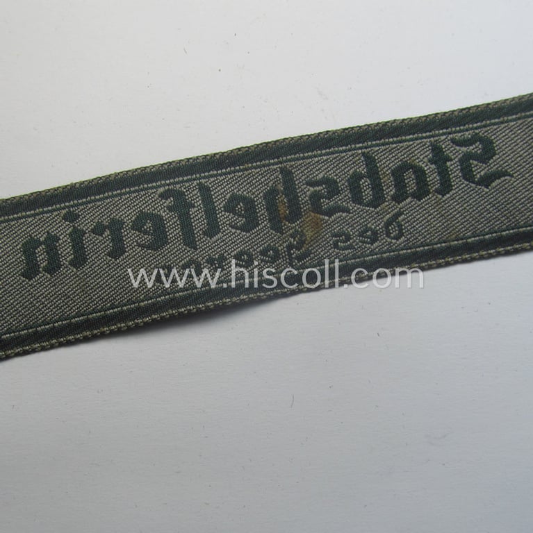 WH (Heeres) female-related 'BeVo'-woven cuff-title (ie. 'Ärmelstreifen'): 'Stabshelferin des Heeres'