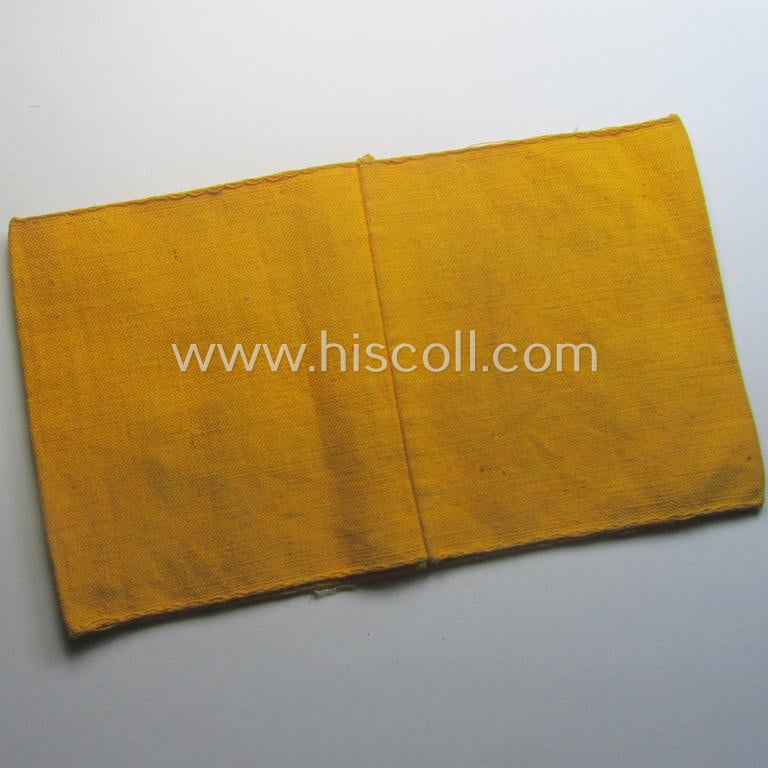 Linnen-based- and/or neatly 'BeVo'-woven, golden-yellow-coloured armband (ie. 'Armbinde') entitled: 'Deutsche Wehrmacht' as was intended for (civilian) staff-members serving within the German armed forces ie. 'Deutsche Wehrmacht'