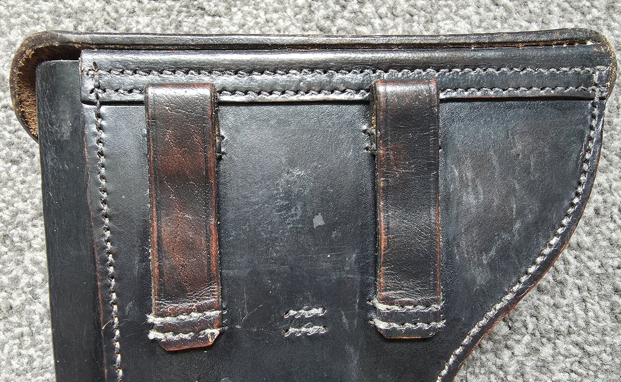 P08 (Hard Shell) black leather pistol Holster (Luger)