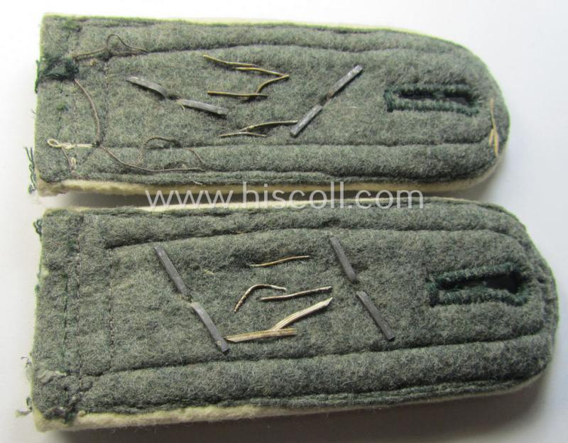 Neat - fully matching and moderately used! - pair of WH (Heeres) NCO-type (ie. 'M36- o. M40'-pattern) neatly 'cyphered' shoulderstraps as was intended for usage by an: 'Oberfeldwebel des Infanterie-Regiments 279'