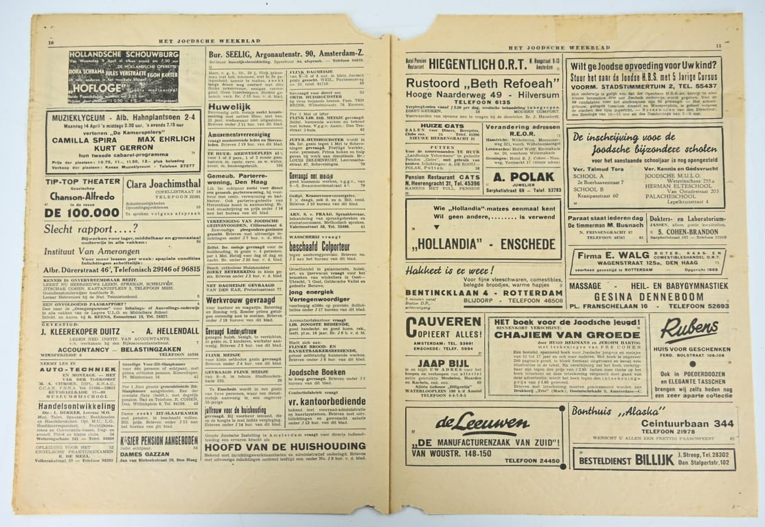 Dutch Jewish Newspaper 11 April 1941 Issue Nr. 1