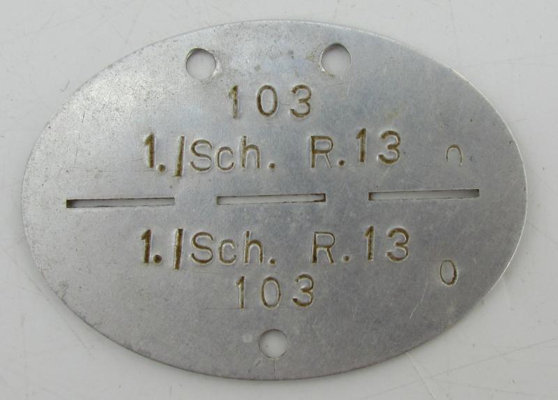 Erkennungsmarke ( EKM ) 1./Sch. R.13