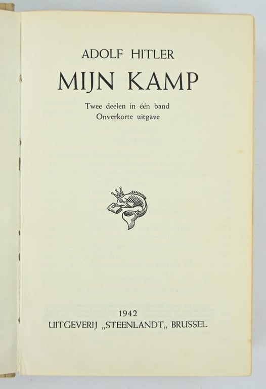 Flemish WW2 Version of Adolf Hitler Mein Kampf  'Mijn Kamp'