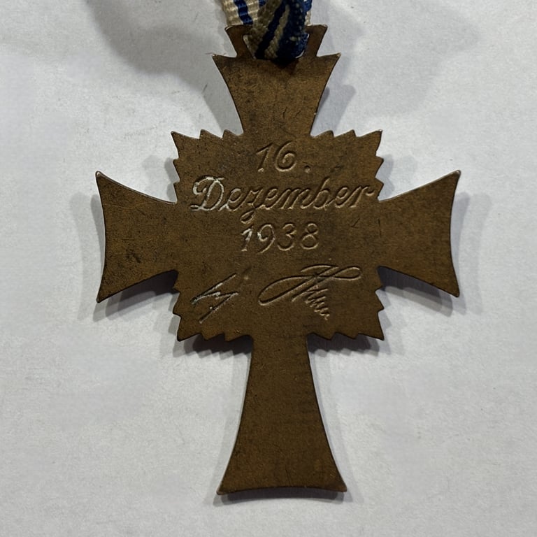 Mother's Cross in Bronze with full ribbon