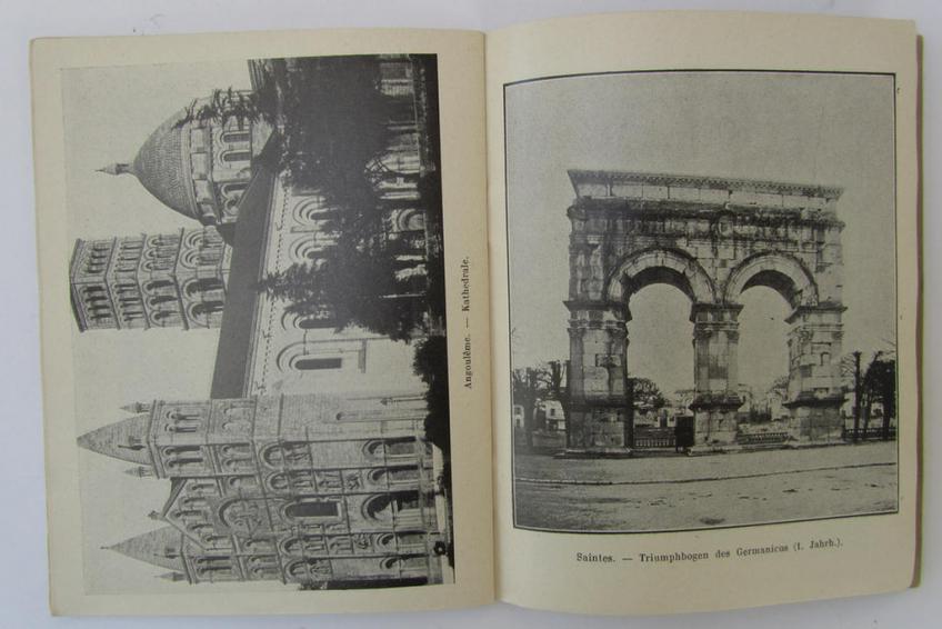 Interesting, French (locally produced-) period publication (or: 'Reiseführer') entitled: 'Kleiner Wegweiser für die Soldaten der Deutschen Südwestarmee und der Atlantikküste', dated: '1940' - nice (albeit used-) condition!