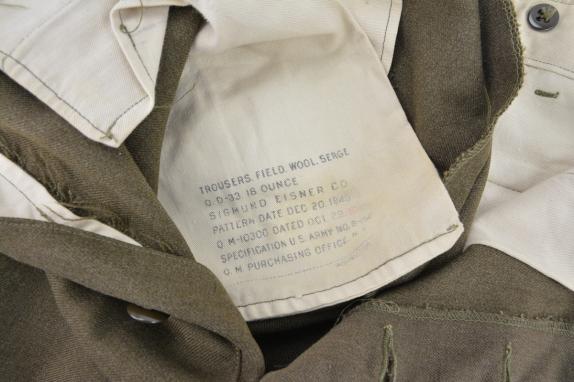 US WW2 Field Wool Serge Trousers