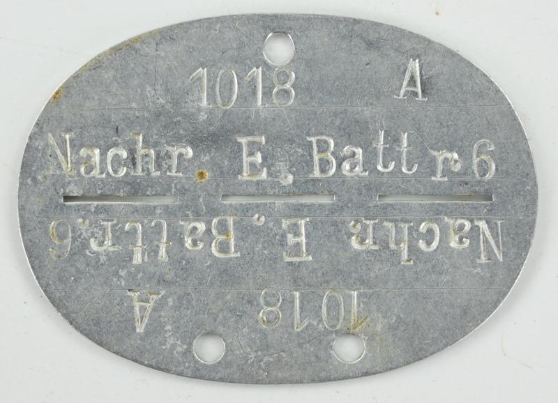 German LW Flak Dog-Tag 'Nachrichten'