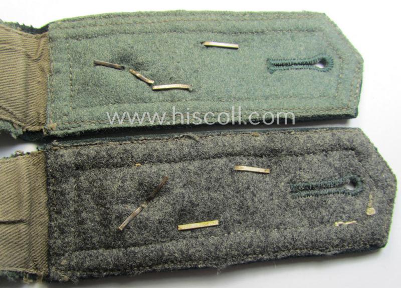 Pair of WH (Heeres), early- (ie. pre-war-) period, 'M36'-pattern- (ie. pointed-styled- and/or neatly 'cyphered'-) NCO-type shoulderstraps as intended for a: 'Feldwebel der Artillerie und Mitglied einer Waffenschule'