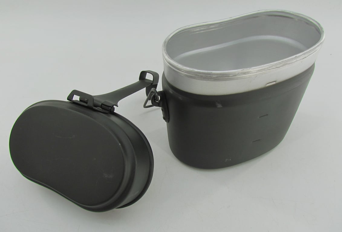 Wehrmacht M31 mess kit (“Kochgeschirr”) with factory “Ritter Aluminium” wrapping paper