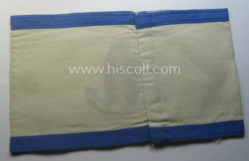 Attractive - and actually rarely encountered! - WH (Kriegsmarine) armband (or: 'Dienstarmbinde') as was (I deem) specifically intended for (graduated!) staff-members within one of the naval officers'-cadet-schools